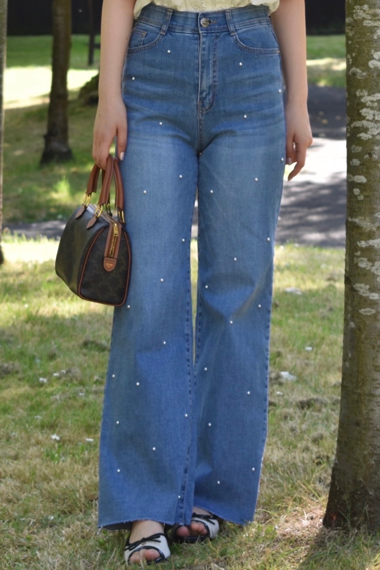 Pearl denim pants