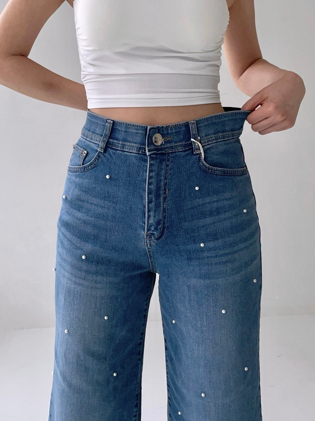 Pearl denim pants