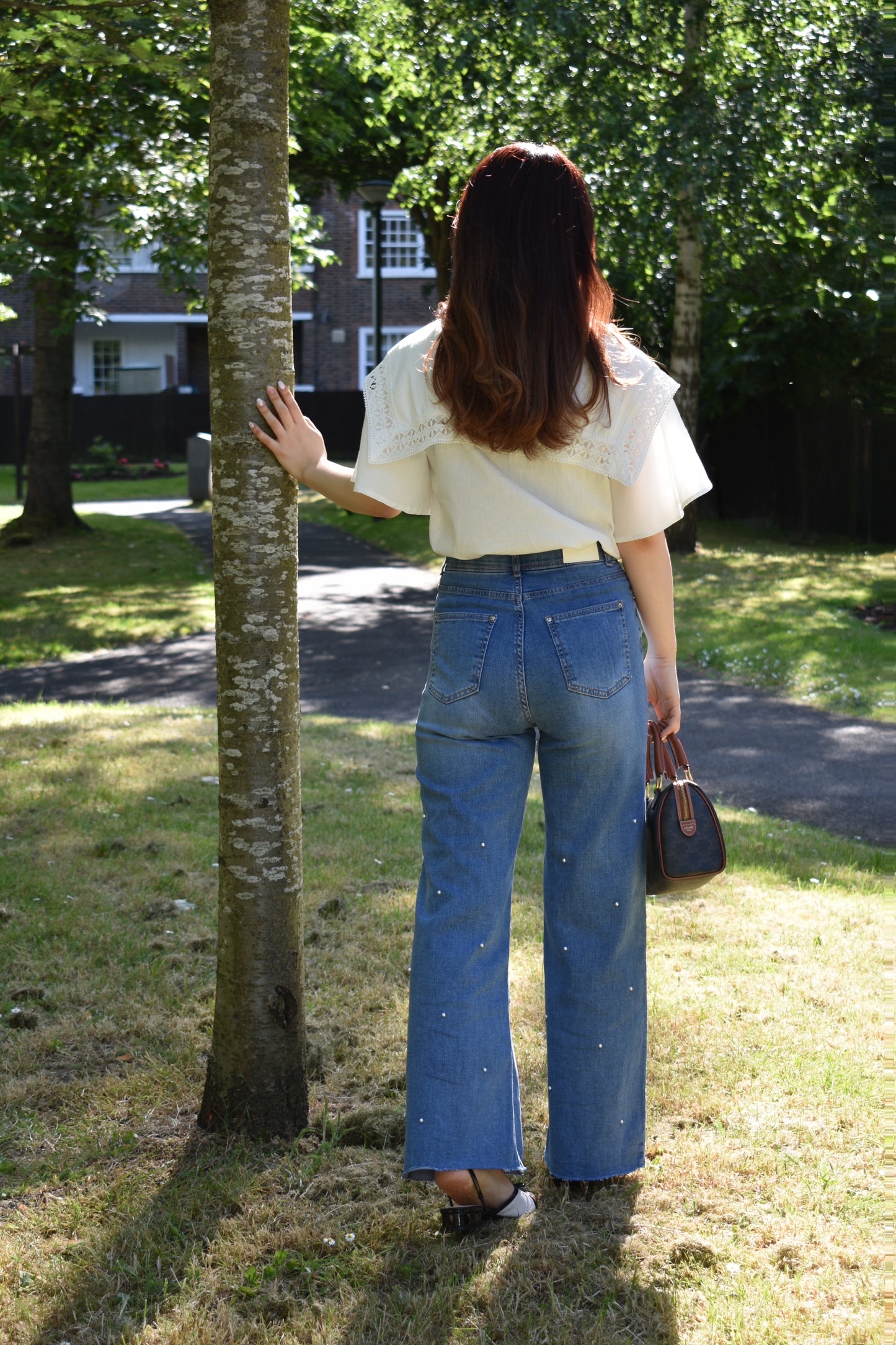 Pearl denim pants